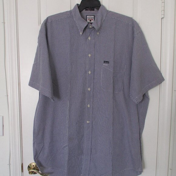 Faconnable Mens S/S Navy Cotton Button Down Dress Shirt - XXL Tall w/18" Collar - Picture 1 of 3